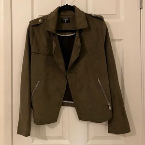 Tahari Faux Suede Moto Jacket